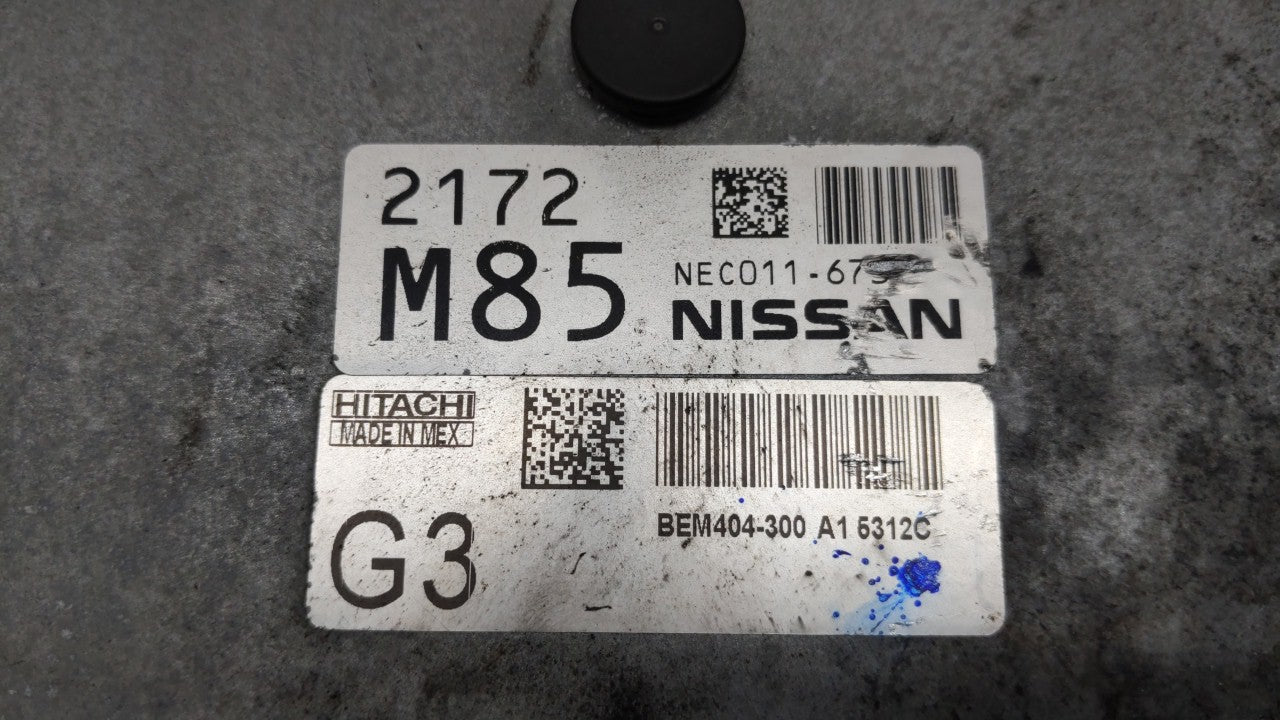 2013-2015 Nissan Sentra PCM Engine Computer ECU ECM PCU OEM P/N:BEM404-300 A1 NEC001-666 Fits 2013 2014 2015 OEM Used Auto Parts - Oemusedautoparts1.com