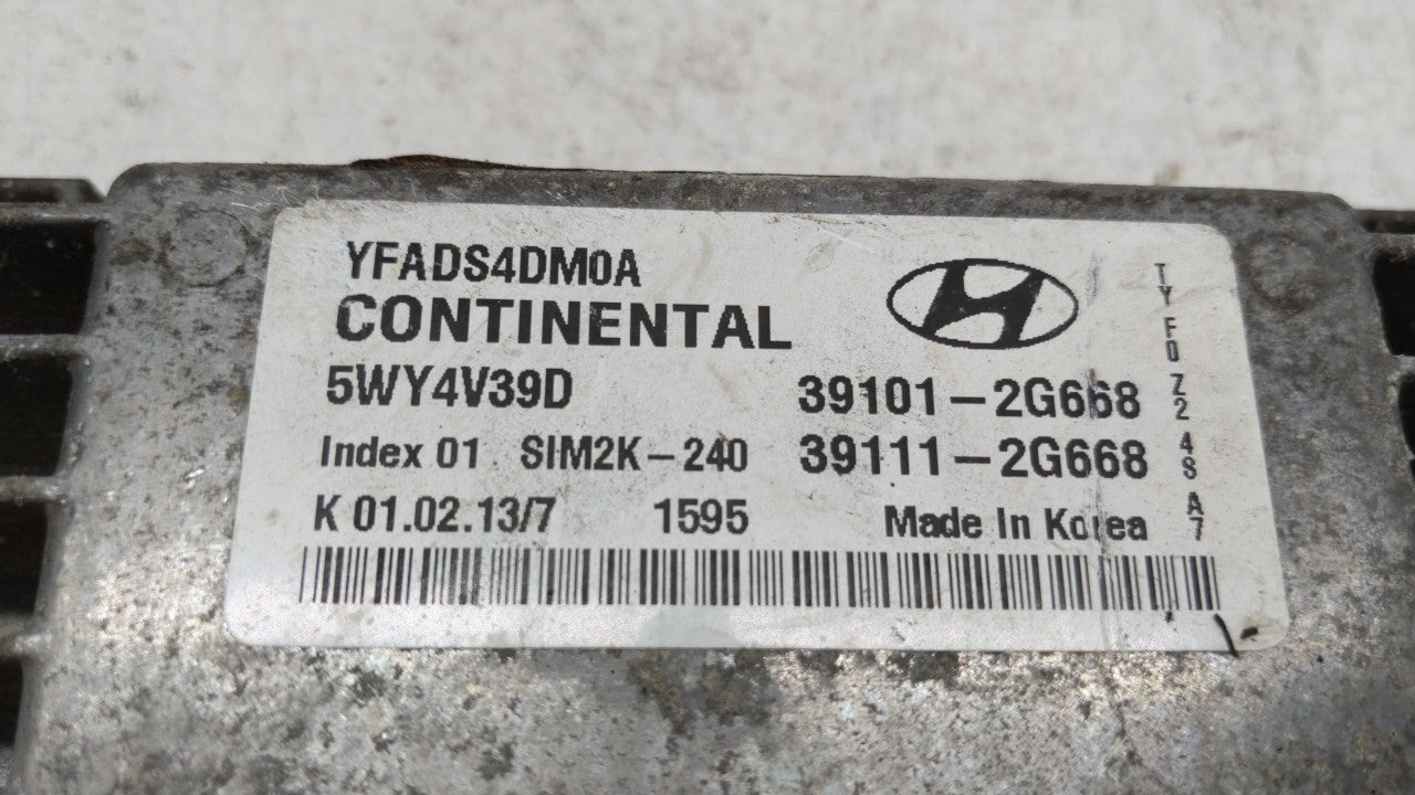 2011-2014 Hyundai Sonata PCM Engine Computer ECU ECM PCU OEM P/N:39101-2G667 39101-2G669 Fits 2011 2012 2013 2014 OEM Used Auto Parts - Oemusedautoparts1.com