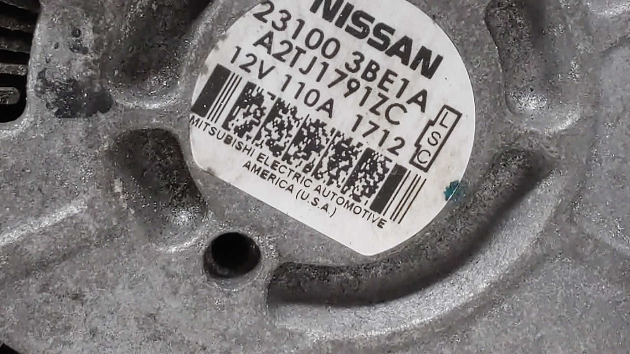 2012-2019 Nissan Versa Alternator Replacement Generator Charging Assembly Engine OEM P/N:23100 3BE1A Fits OEM Used Auto Parts - Oemusedautoparts1.com