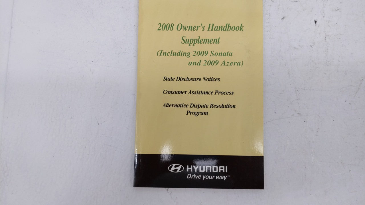 2008 Hyundai Sonata Owners Manual Book Guide OEM Used Auto Parts - Oemusedautoparts1.com