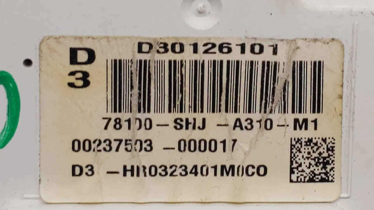 2009-2010 Honda Odyssey Instrument Cluster Speedometer Gauges P/N:78100-SHJ-A310-M1 Fits 2009 2010 OEM Used Auto Parts - Oemusedautoparts1.com