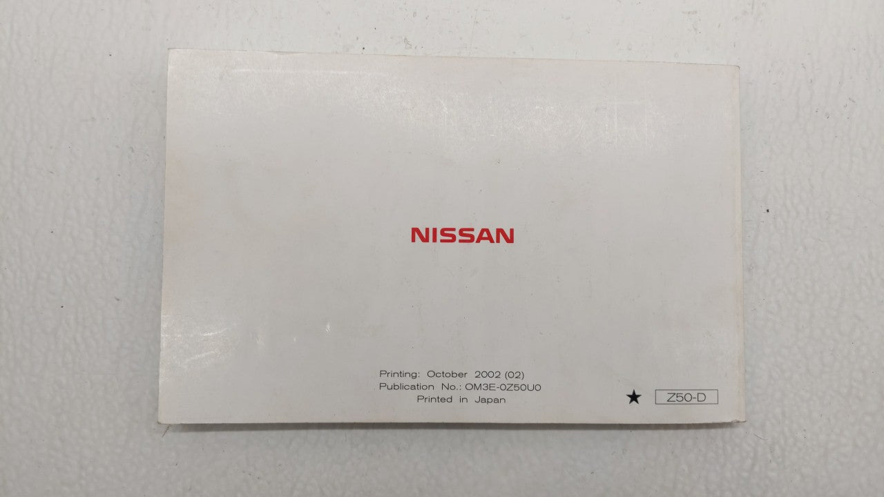 2003 Nissan Murano Owners Manual Book Guide OEM Used Auto Parts - Oemusedautoparts1.com