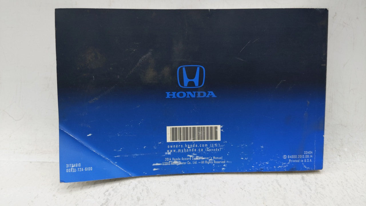 2014 Honda Accord Owners Manual Book Guide OEM Used Auto Parts - Oemusedautoparts1.com