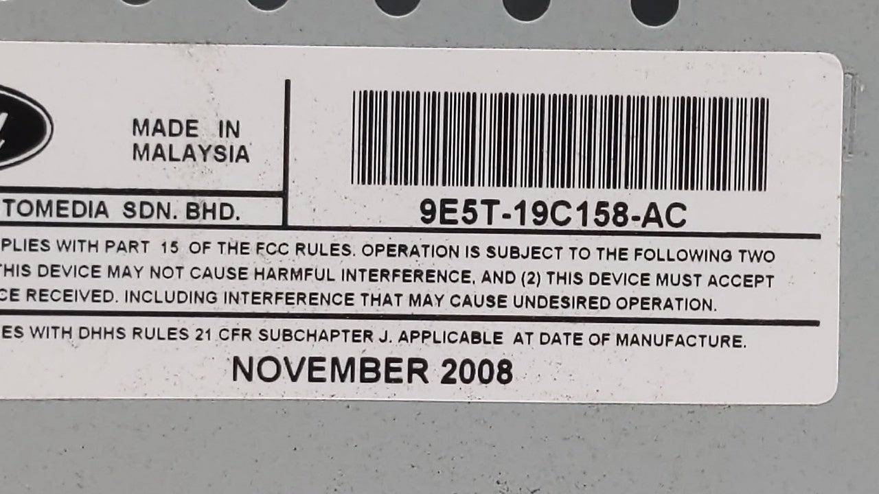 2010 Ford Fusion Radio AM FM Cd Player Receiver Replacement P/N:9E5T-19C158-AC 9E5T-19C158-AB Fits OEM Used Auto Parts - Oemusedautoparts1.com