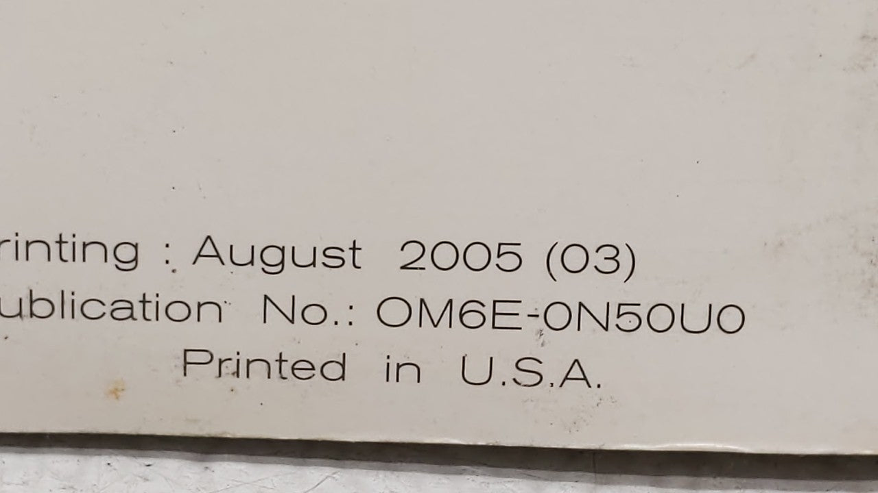 2006 Nissan Xterra Owners Manual Book Guide OEM Used Auto Parts - Oemusedautoparts1.com