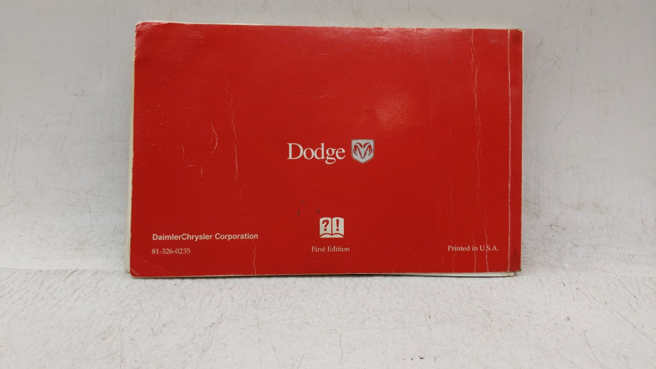 2002 Dodge Durango Owners Manual Book Guide OEM Used Auto Parts - Oemusedautoparts1.com