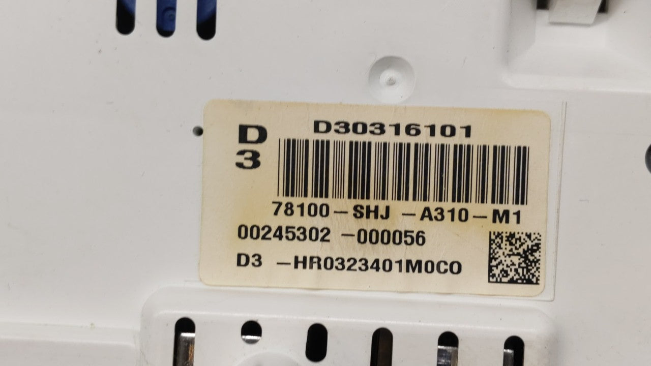 2009-2010 Honda Odyssey Instrument Cluster Speedometer Gauges P/N:78100-SHJ-A310-M1 Fits 2009 2010 OEM Used Auto Parts - Oemusedautoparts1.com