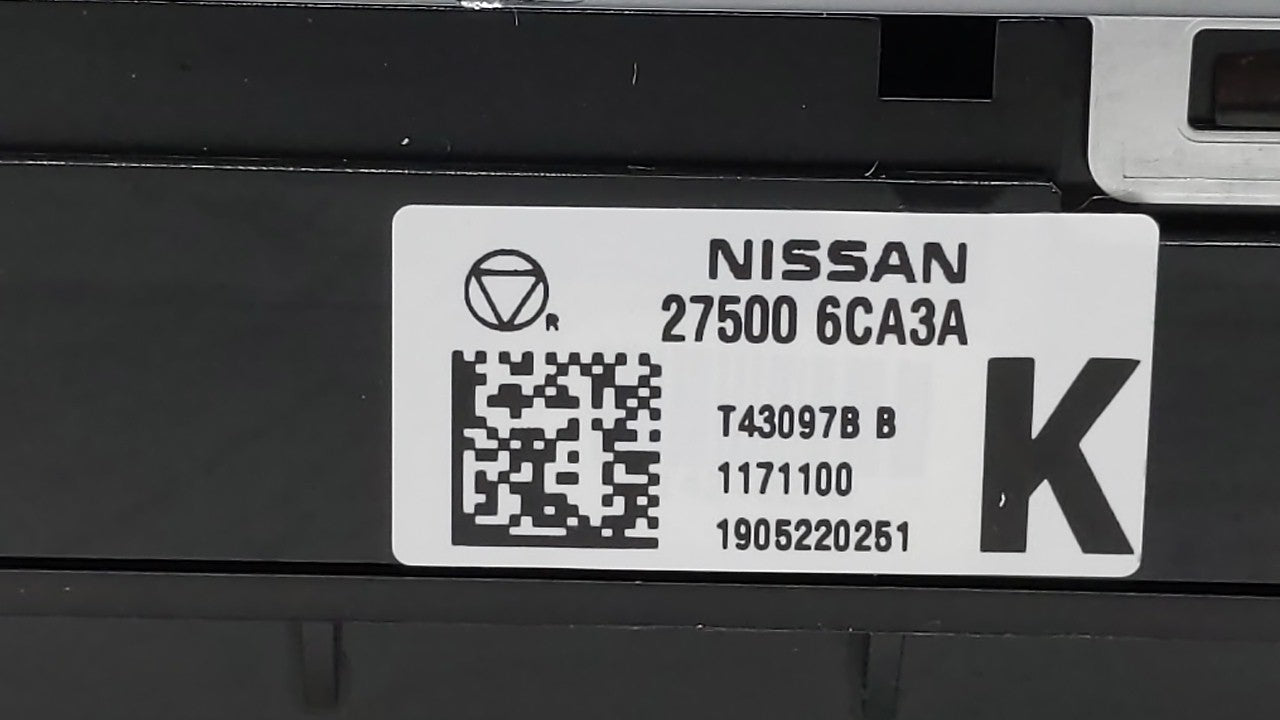 2019 Nissan Altima Climate Control Module Temperature AC/Heater Replacement P/N:27500 6CA3A Fits OEM Used Auto Parts - Oemusedautoparts1.com