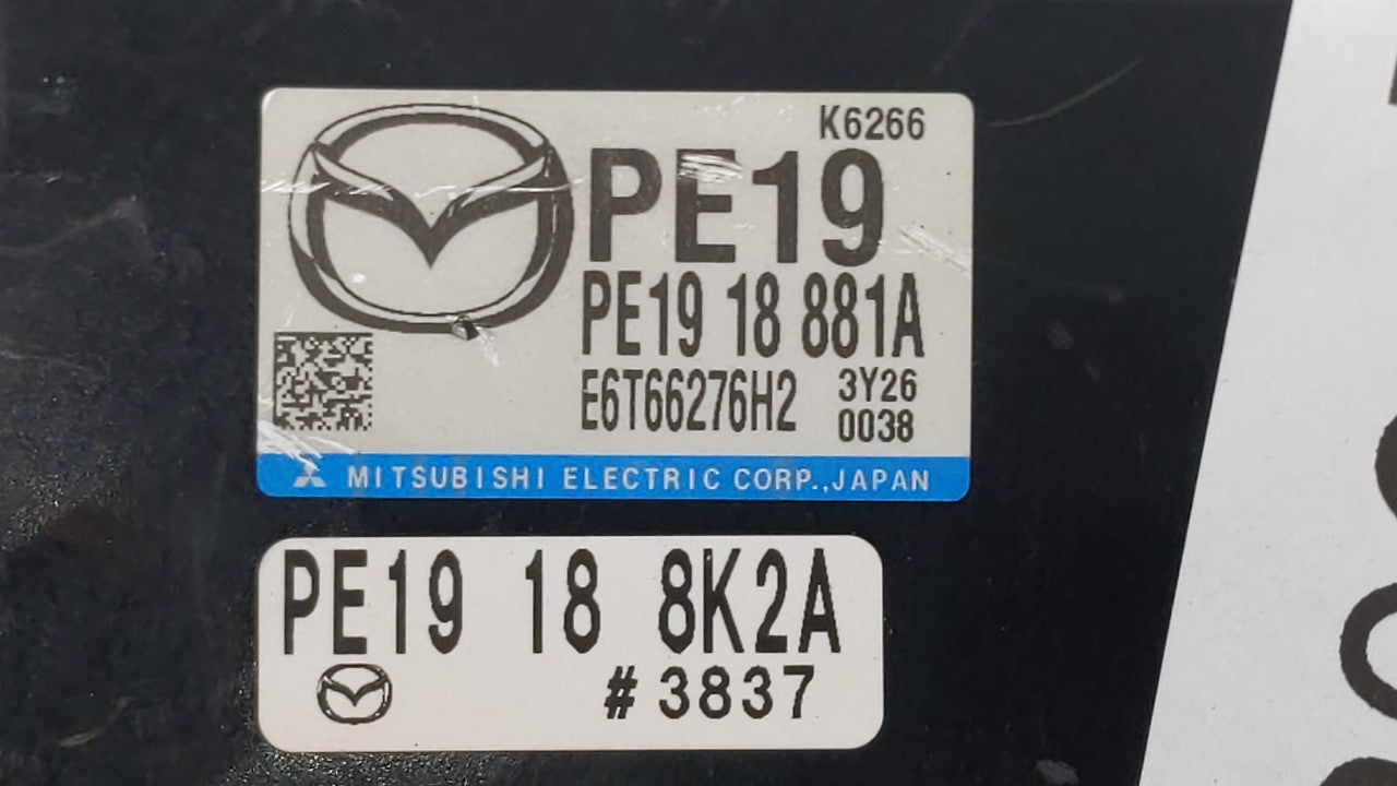 2014 Mazda 3 PCM Engine Computer ECU ECM PCU OEM P/N:PE19 18 881A PS5G 18 8K2 Fits OEM Used Auto Parts - Oemusedautoparts1.com