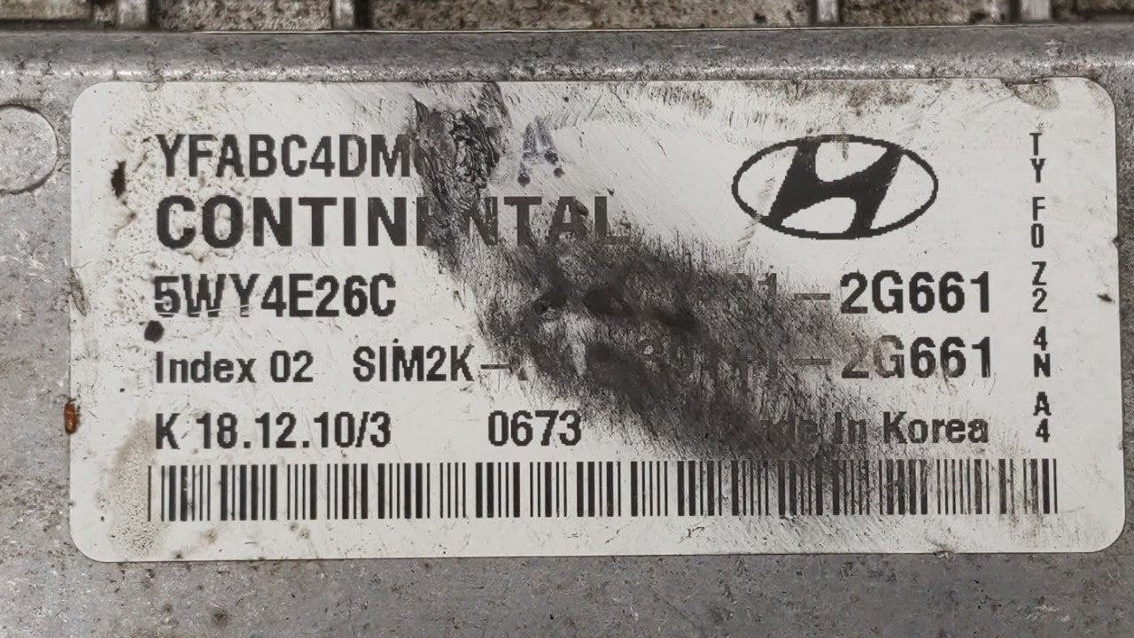 2011-2014 Hyundai Sonata PCM Engine Computer ECU ECM PCU OEM P/N:39101-2G661 39111-2G661 Fits 2011 2012 2013 2014 OEM Used Auto Parts - Oemusedautoparts1.com