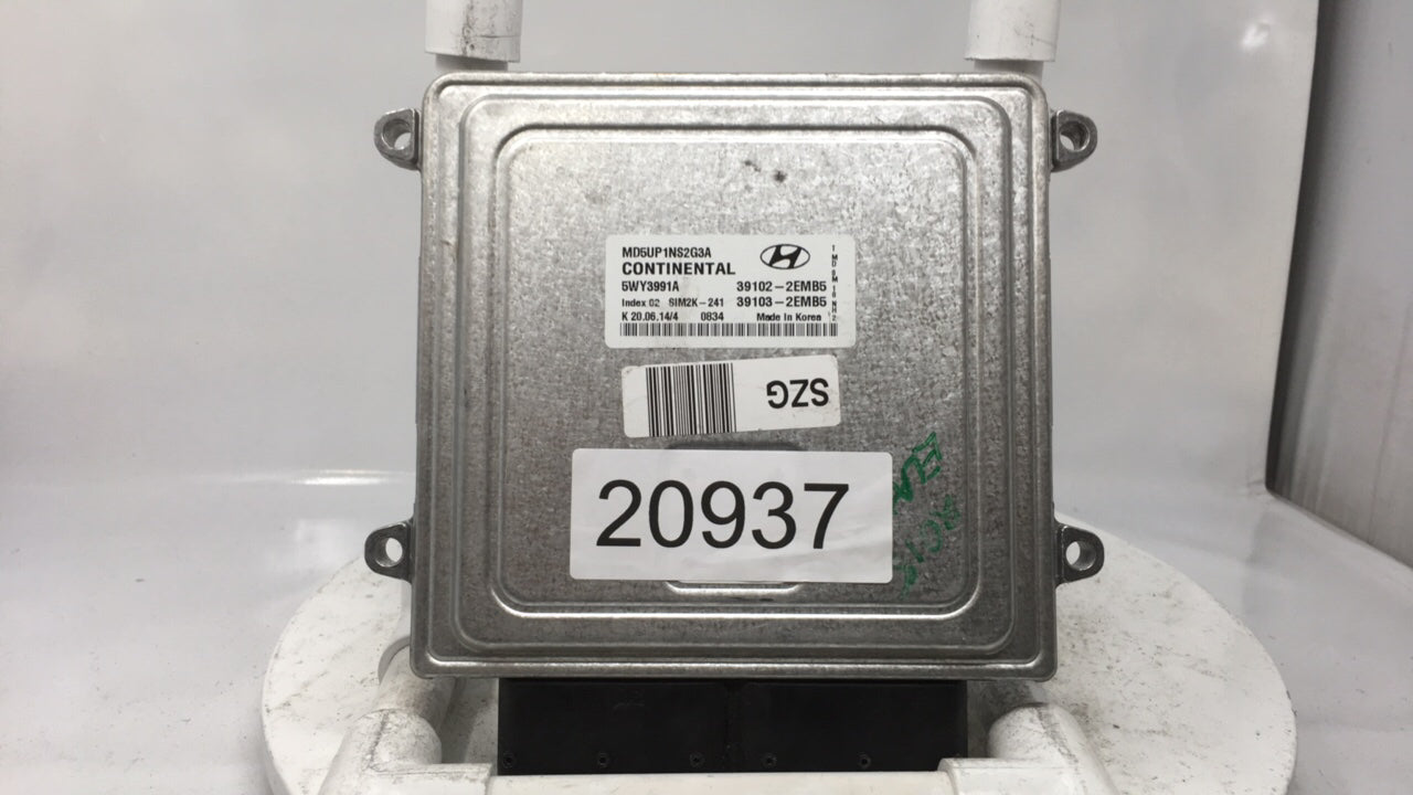 2014-2016 Hyundai Elantra PCM Engine Computer ECU ECM PCU OEM P/N:39102-2EMB5 Fits 2014 2015 2016 OEM Used Auto Parts - Oemusedautoparts1.com