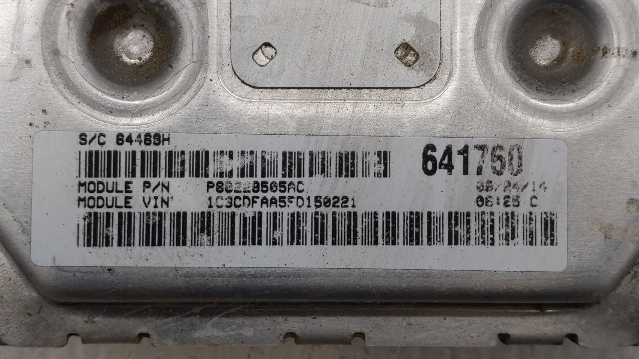 2014-2015 Dodge Dart PCM Engine Computer ECU ECM PCU OEM P/N:P05150780AC P05150922AB Fits 2014 2015 OEM Used Auto Parts - Oemusedautoparts1.com