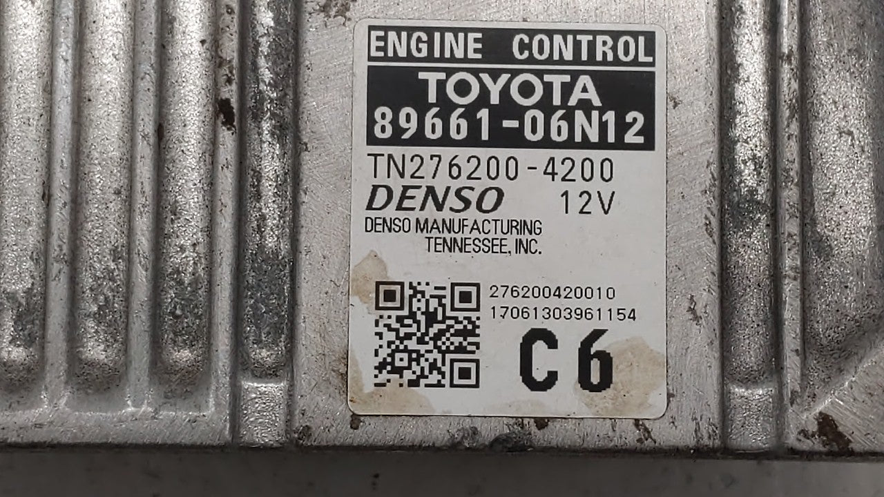 2016-2017 Toyota Camry PCM Engine Computer ECU ECM PCU OEM P/N:89661-06N12 89661-06N11 Fits 2016 2017 OEM Used Auto Parts - Oemusedautoparts1.com