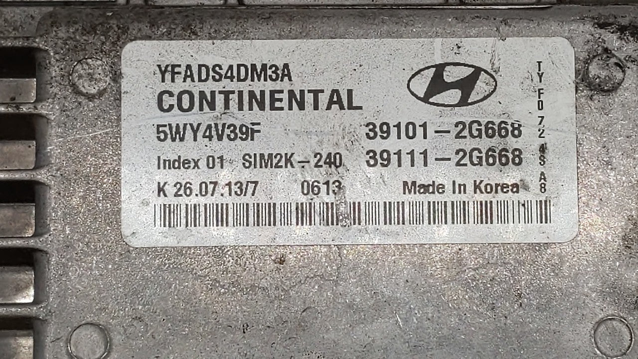 2011-2014 Hyundai Sonata PCM Engine Computer ECU ECM PCU OEM P/N:39111-2G668 39101-2G668 Fits 2011 2012 2013 2014 OEM Used Auto Parts - Oemusedautoparts1.com