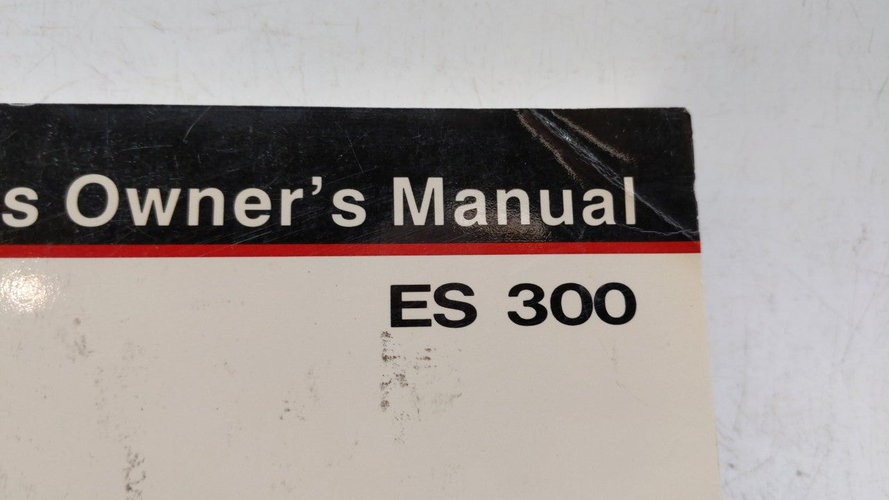 1999 Lexus Es300 Owners Manual Book Guide OEM Used Auto Parts - Oemusedautoparts1.com