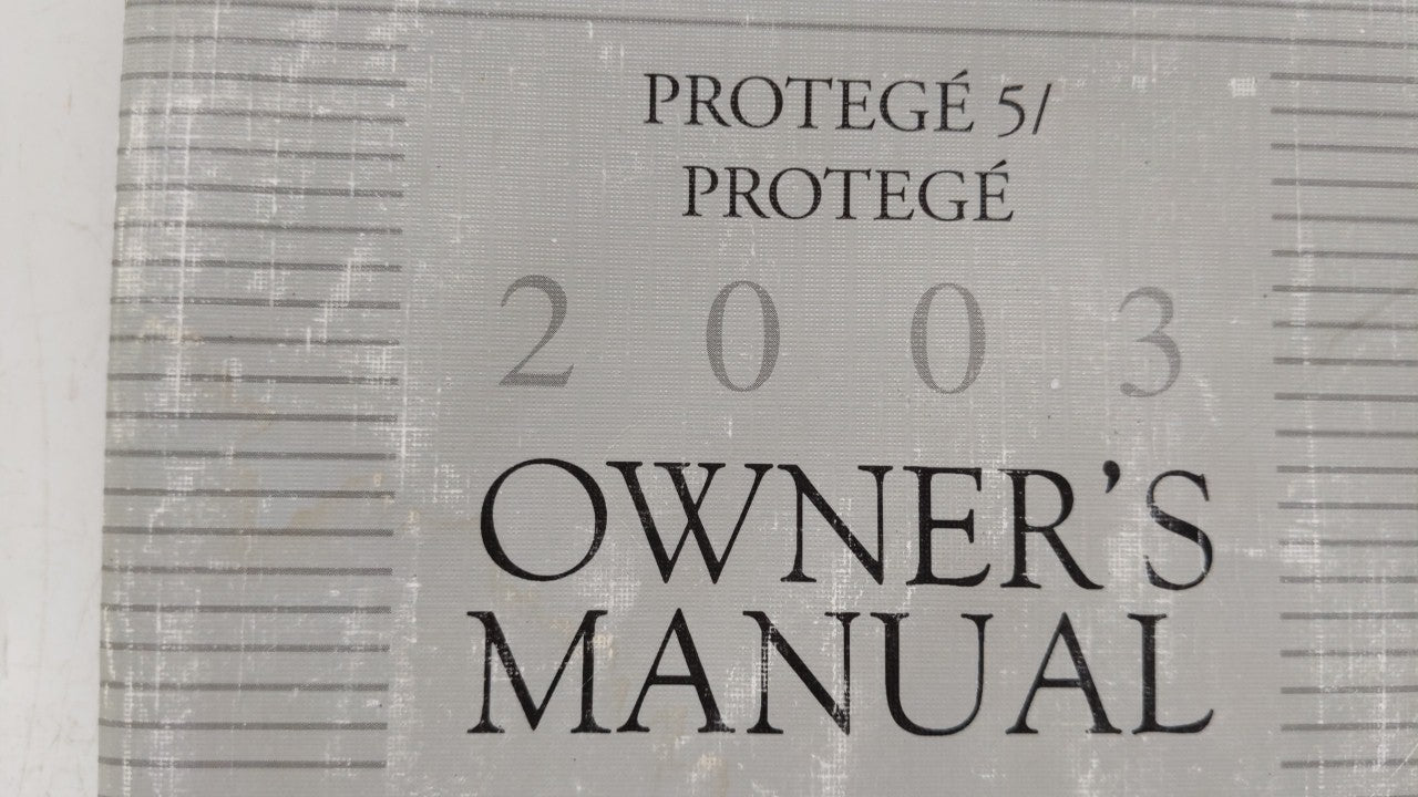 2003 Mazda Protege Owners Manual Book Guide OEM Used Auto Parts - Oemusedautoparts1.com