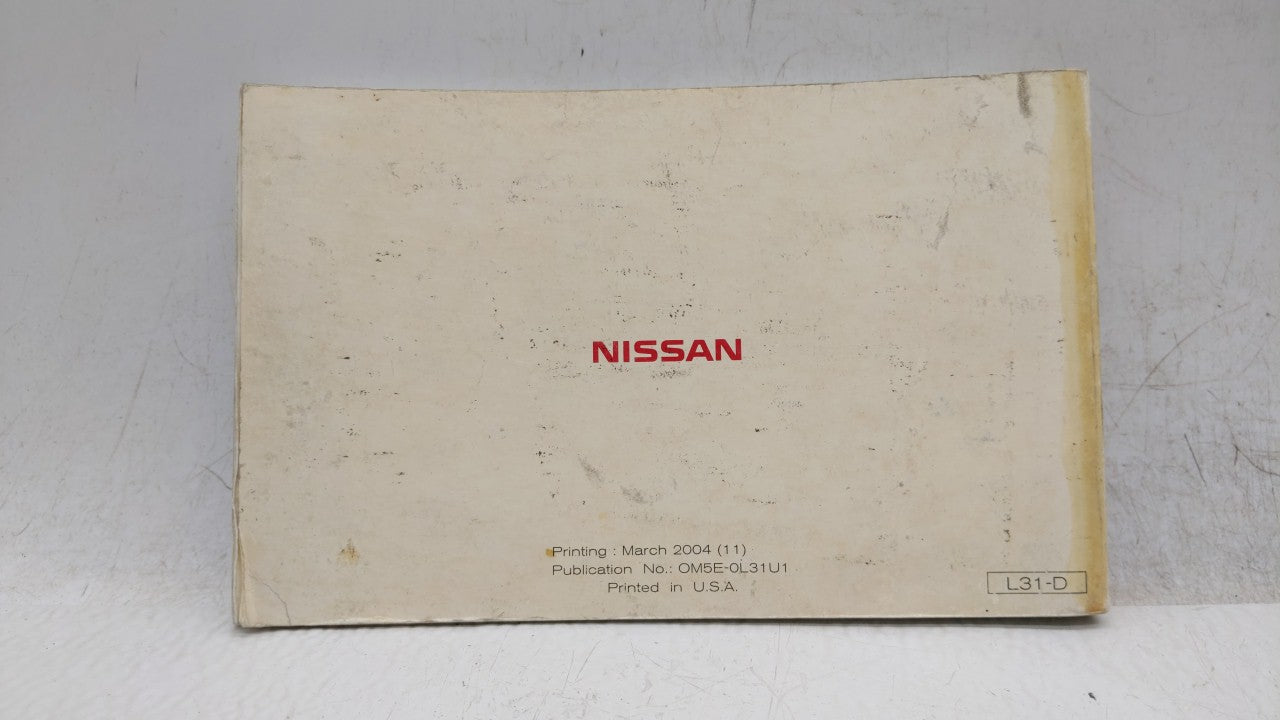 2005 Nissan Altima Owners Manual Book Guide OEM Used Auto Parts - Oemusedautoparts1.com