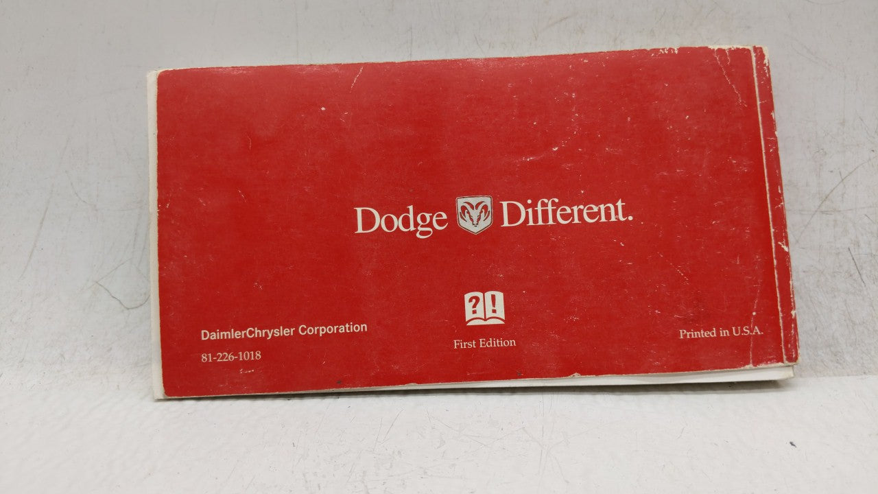 2000 Dodge Caravan Owners Manual Book Guide OEM Used Auto Parts - Oemusedautoparts1.com