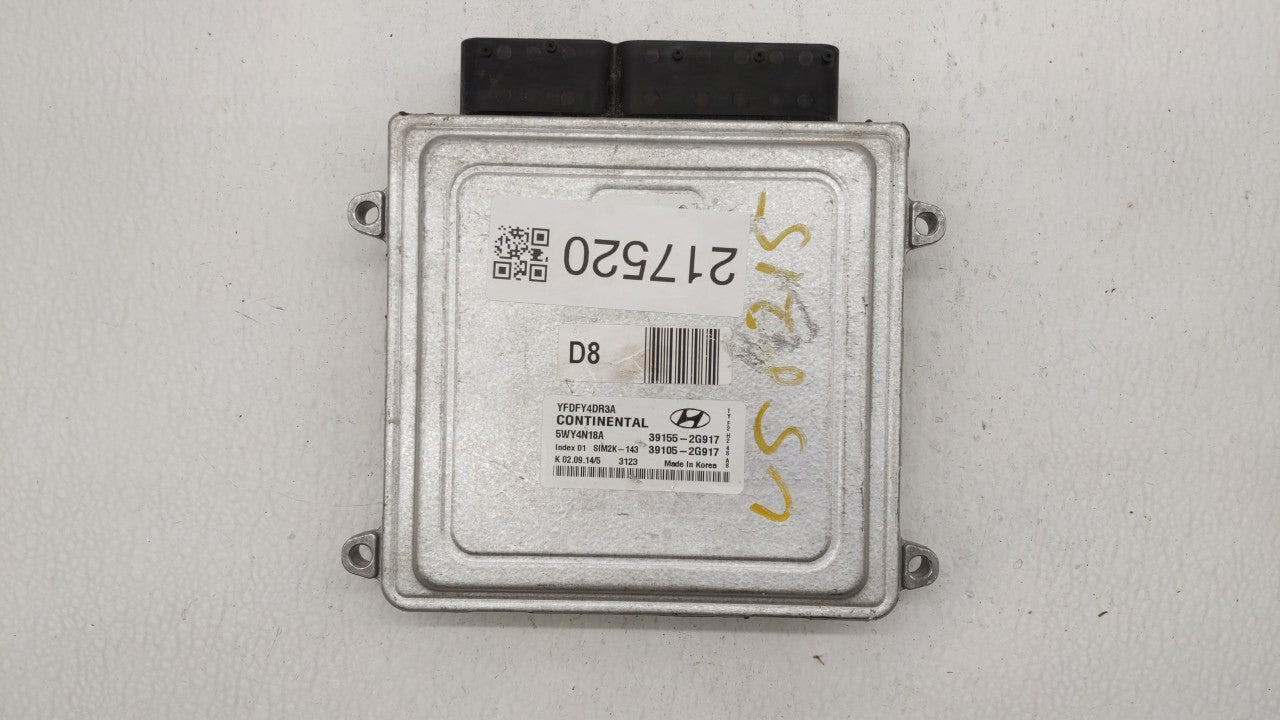 2011-2015 Hyundai Sonata PCM Engine Computer ECU ECM PCU OEM P/N:39155-2G913 39105-2G913 Fits 2011 2012 2013 2014 2015 OEM Used Auto Parts - Oemusedautoparts1.com