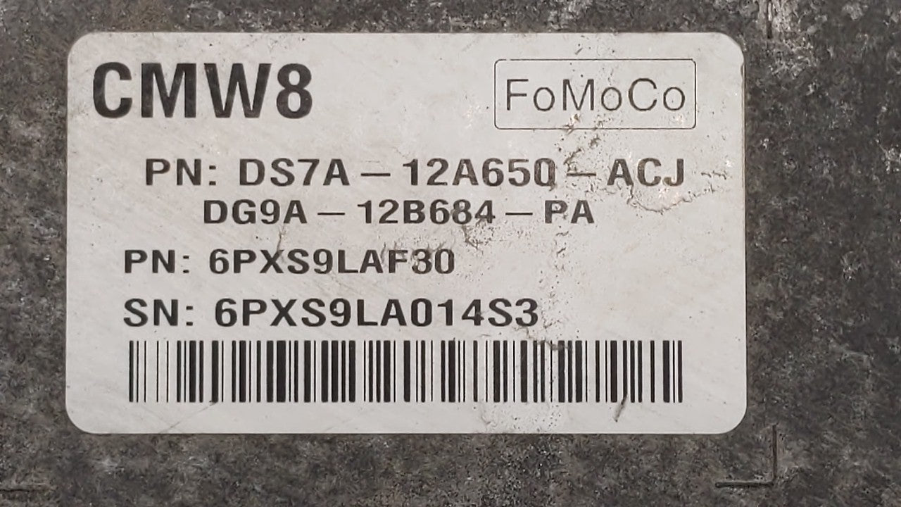 2013 Ford Fusion PCM Engine Computer ECU ECM PCU OEM P/N:DS7A-12A650-ACK DS7A-12A650-ACJ Fits OEM Used Auto Parts - Oemusedautoparts1.com