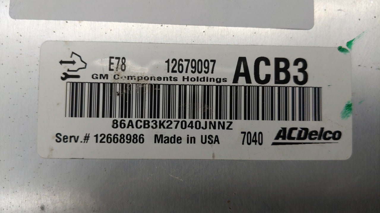 2017-2018 Chevrolet Trax PCM Engine Computer ECU ECM PCU OEM P/N:12668986 12679097 Fits 2017 2018 2019 OEM Used Auto Parts - Oemusedautoparts1.com