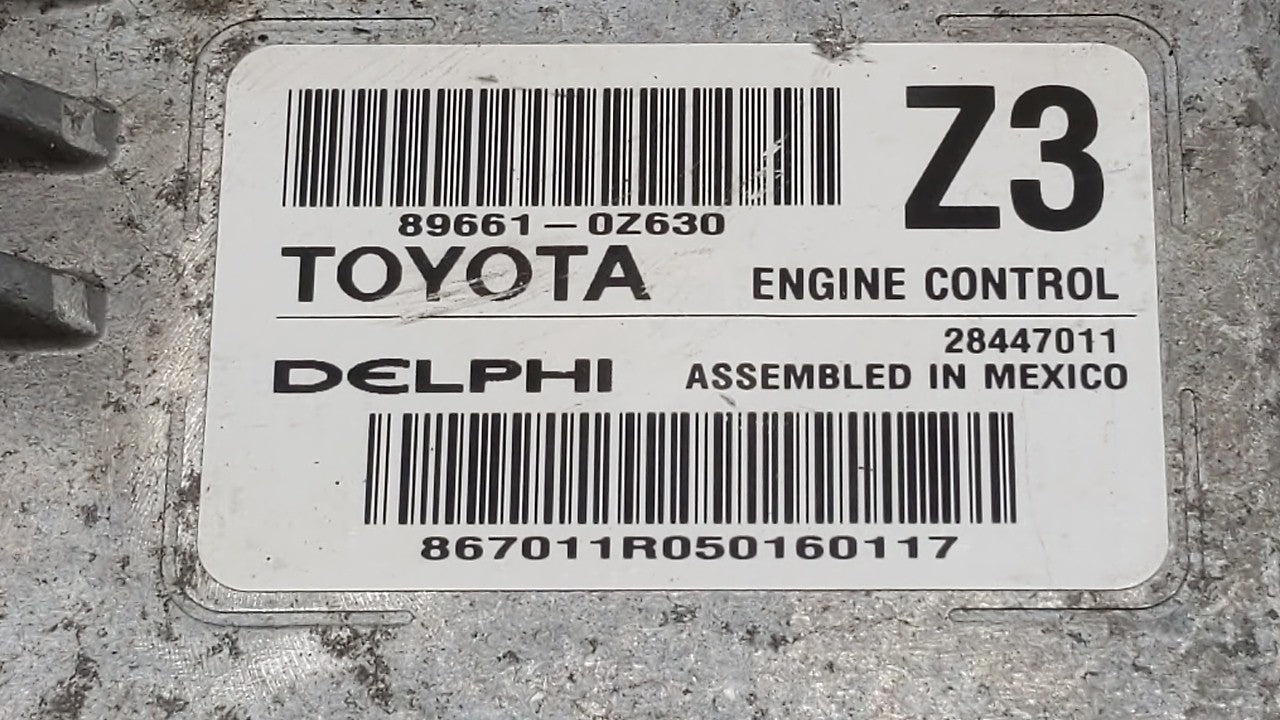 2015 Toyota Corolla PCM Engine Computer ECU ECM PCU OEM P/N:89661-0Z630 89661-0Z631 Fits OEM Used Auto Parts - Oemusedautoparts1.com