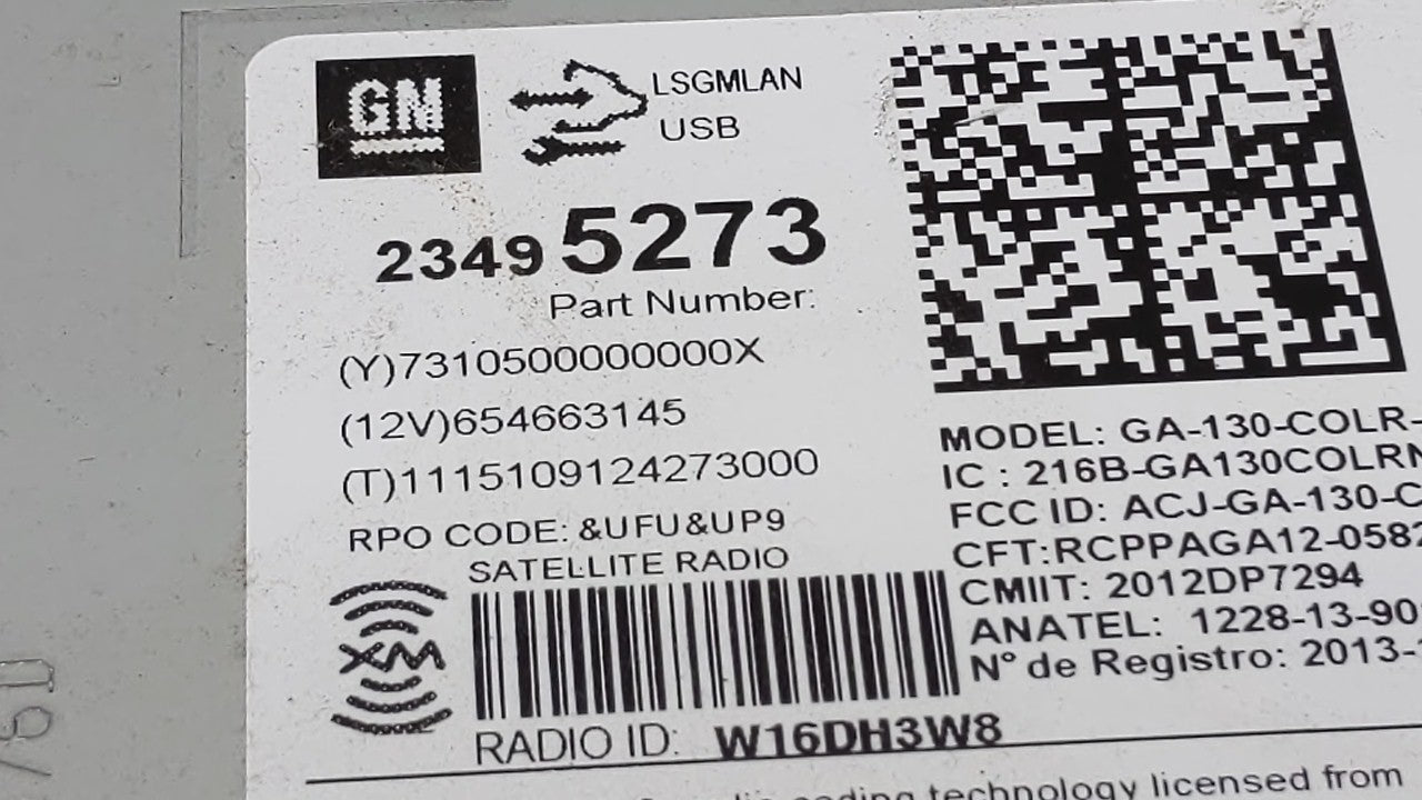 2015-2016 Buick Encore Radio AM FM Cd Player Receiver Replacement P/N:23476256 23495273 Fits 2015 2016 2017 OEM Used Auto Parts - Oemusedautoparts1.com