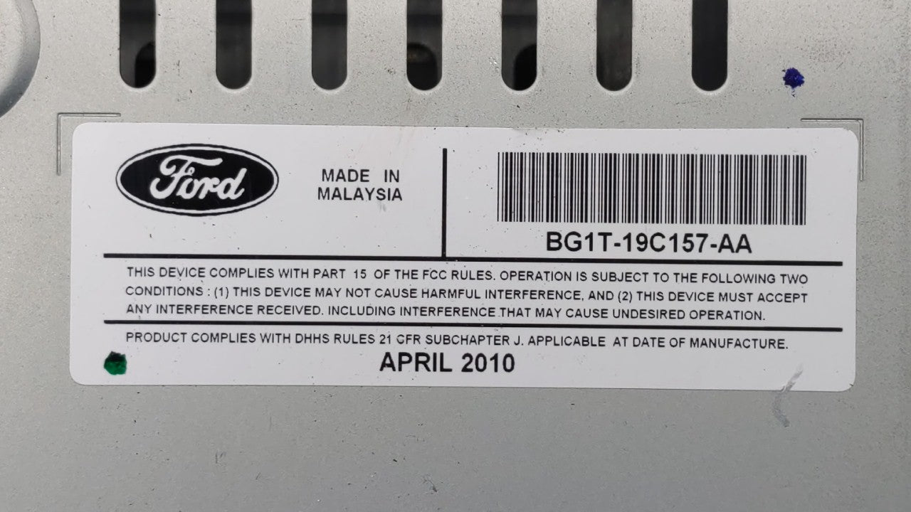 2011-2012 Ford Taurus Radio AM FM Cd Player Receiver Replacement P/N:BG1T-19C157-AB Fits 2011 2012 OEM Used Auto Parts - Oemusedautoparts1.com