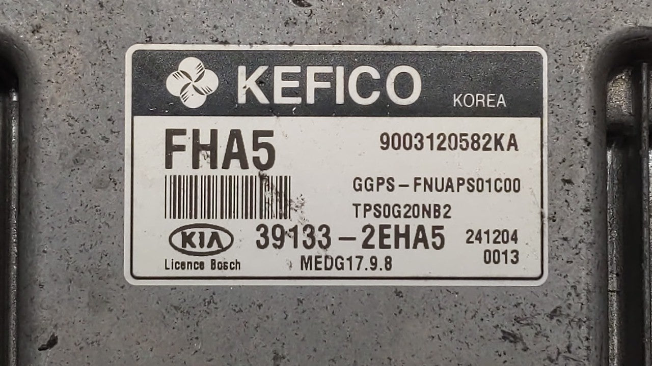 2015 Kia Soul PCM Engine Computer ECU ECM PCU OEM P/N:39133-2EHA5 39132-2EHA5 Fits OEM Used Auto Parts - Oemusedautoparts1.com