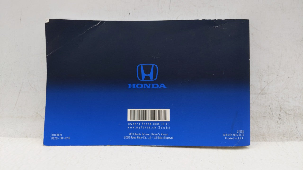 2013 Honda Odyssey Owners Manual Book Guide OEM Used Auto Parts - Oemusedautoparts1.com