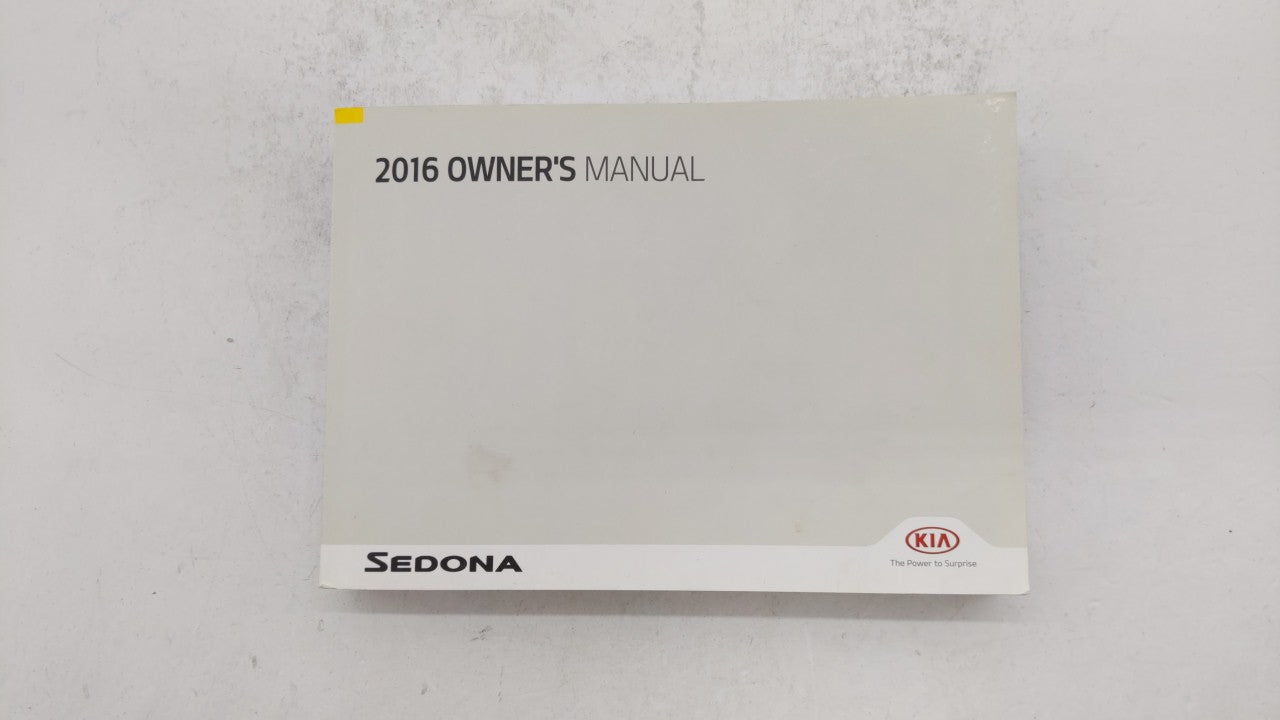 2016 Kia Sedona Owners Manual Book Guide OEM Used Auto Parts - Oemusedautoparts1.com