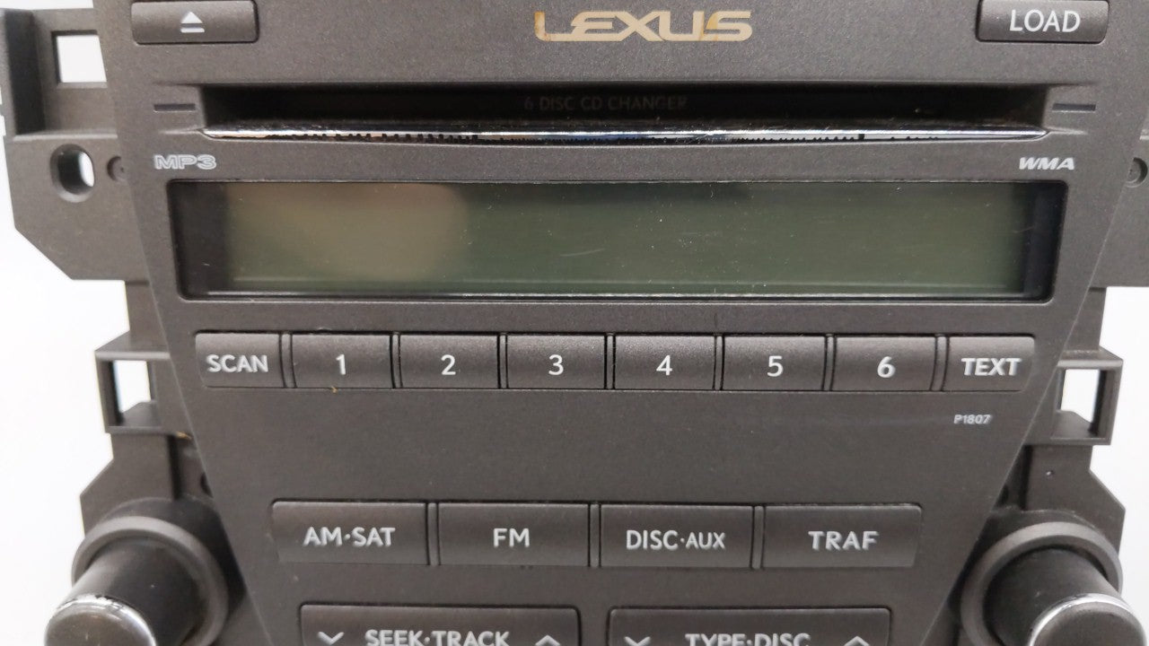 2007-2009 Lexus Es350 Radio AM FM Cd Player Receiver Replacement P/N:86120-33720-1 86120-33720 Fits 2007 2008 2009 OEM Used Auto Parts - Oemusedautoparts1.com
