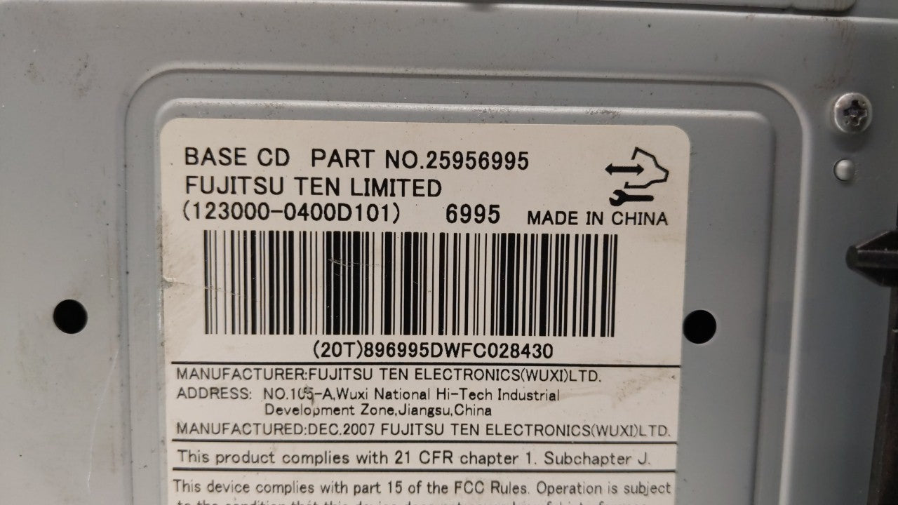 2008 Chevrolet Equinox Radio AM FM Cd Player Receiver Replacement P/N:25854783 25956995 Fits OEM Used Auto Parts - Oemusedautoparts1.com