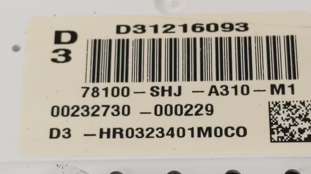 2009-2010 Honda Odyssey Instrument Cluster Speedometer Gauges P/N:78100-SHJ-A310-M1 Fits 2009 2010 OEM Used Auto Parts - Oemusedautoparts1.com