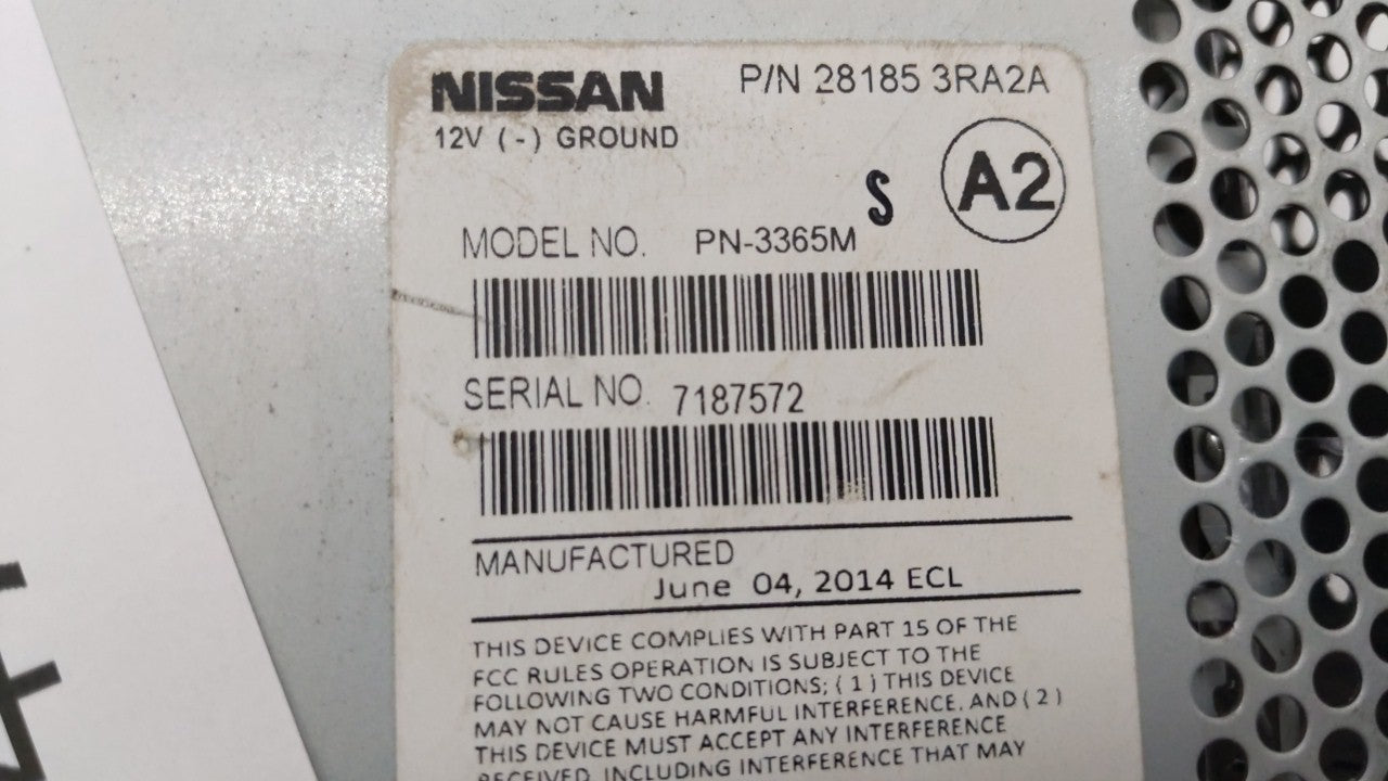 2013-2014 Nissan Sentra Radio AM FM Cd Player Receiver Replacement P/N:28185-3RA2A 28185-3RA2B Fits 2013 2014 OEM Used Auto Parts - Oemusedautoparts1.com