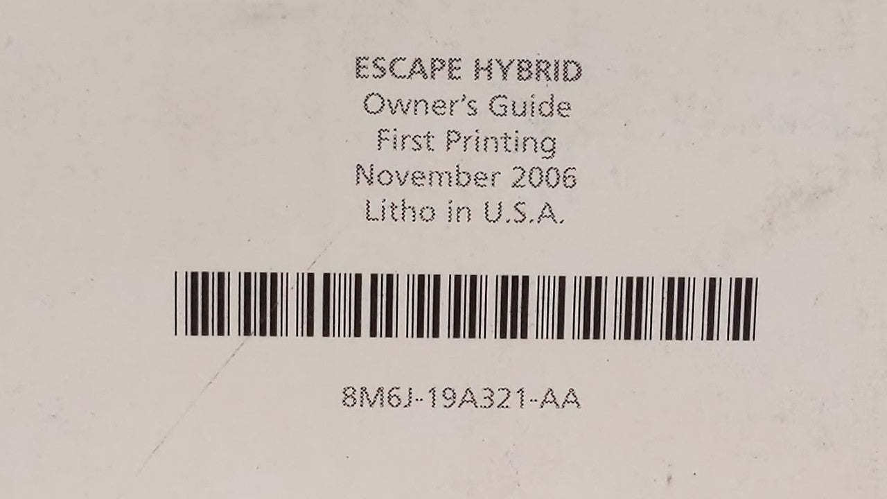 2008 Ford Escape Owners Manual Book Guide OEM Used Auto Parts - Oemusedautoparts1.com