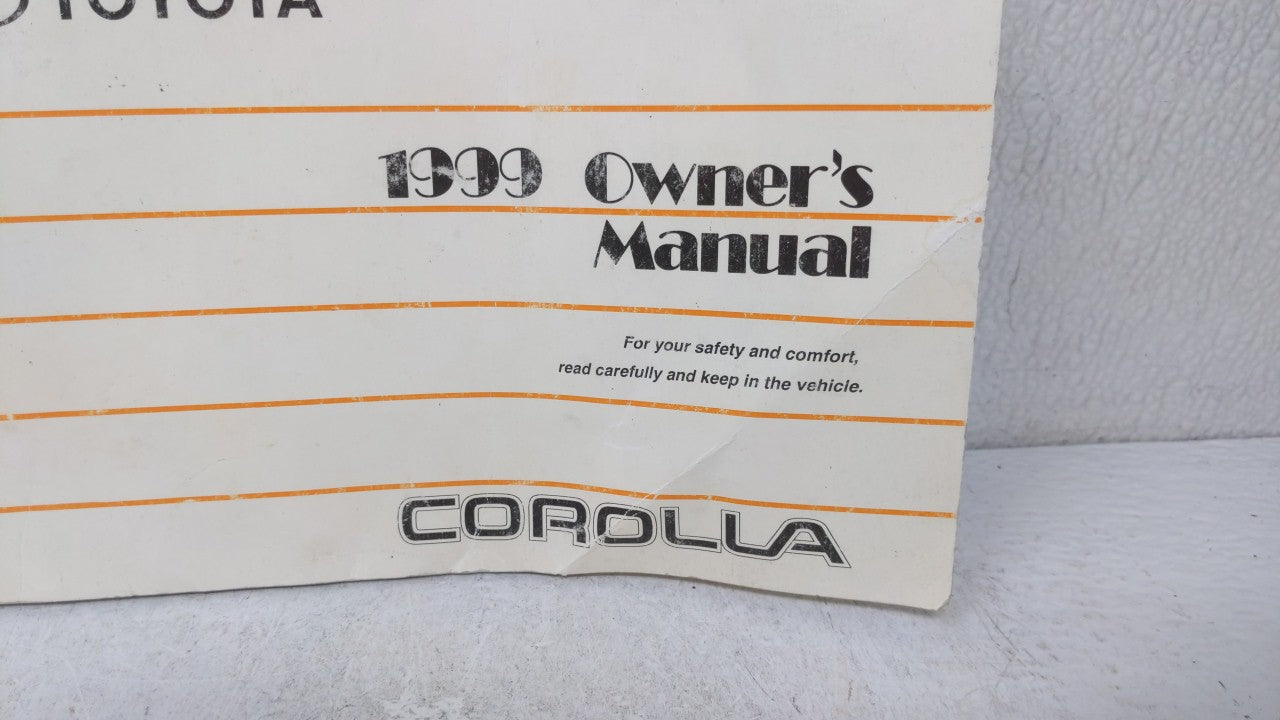 1999 Toyota Corolla Owners Manual Book Guide OEM Used Auto Parts - Oemusedautoparts1.com