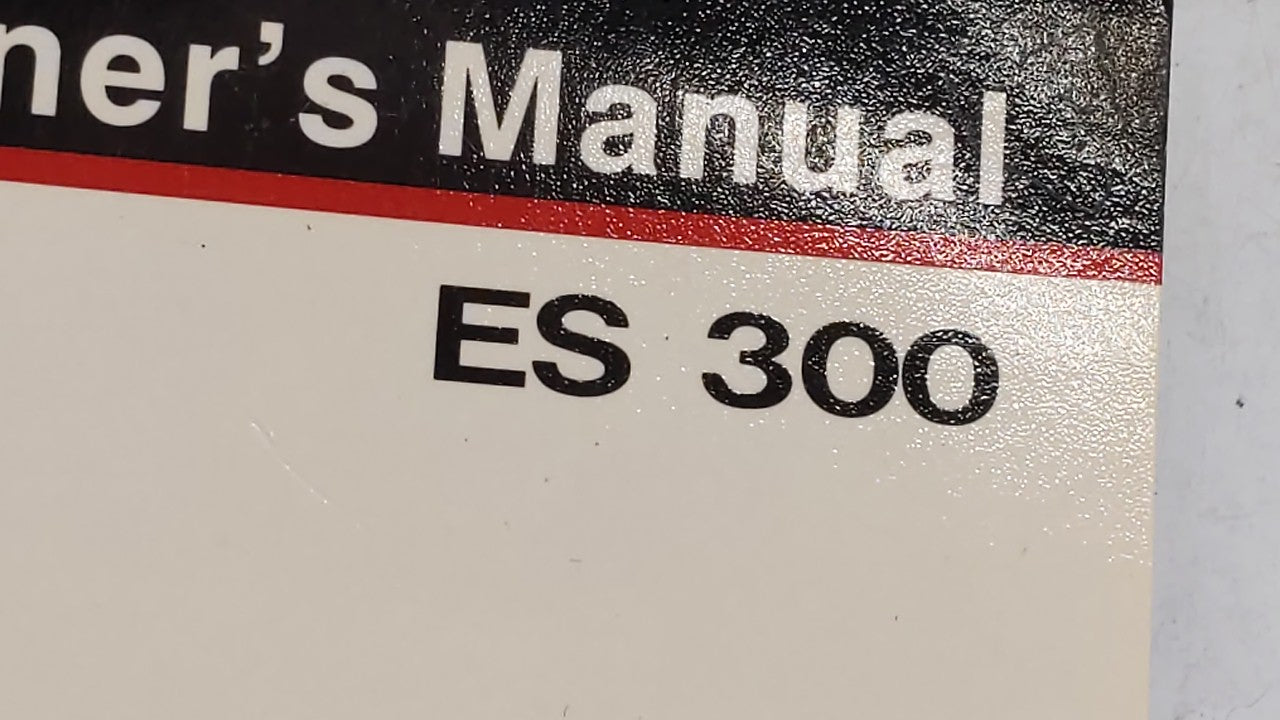 2002 Lexus Es300 Owners Manual Book Guide OEM Used Auto Parts - Oemusedautoparts1.com