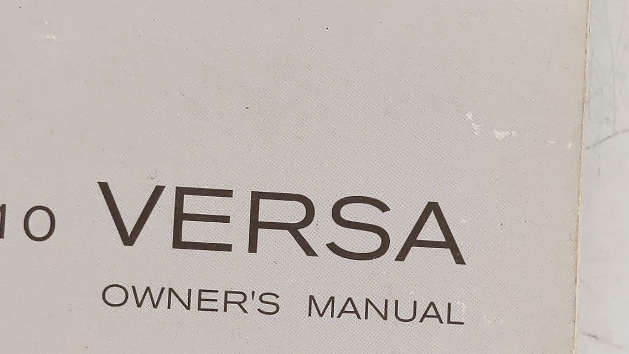 2010 Nissan Versa Owners Manual Book Guide OEM Used Auto Parts - Oemusedautoparts1.com