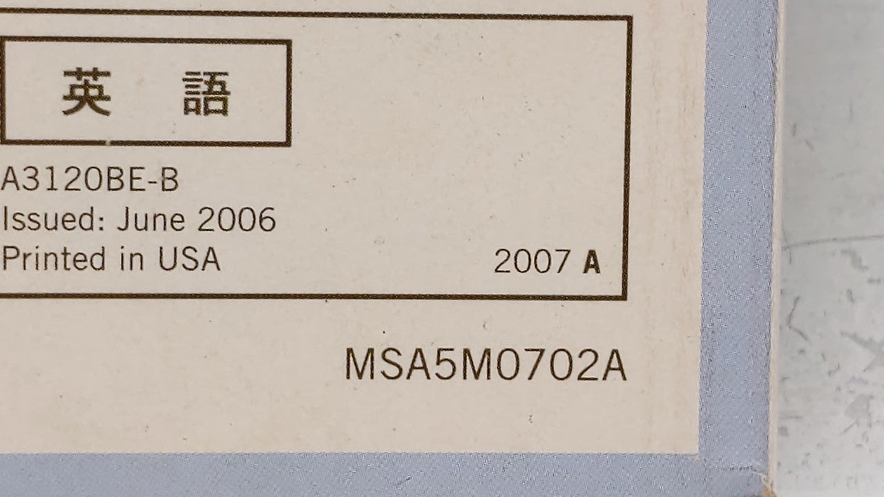 2007 Subaru Tribeca Owners Manual Book Guide P/N:MSA5M0702A OEM Used Auto Parts - Oemusedautoparts1.com