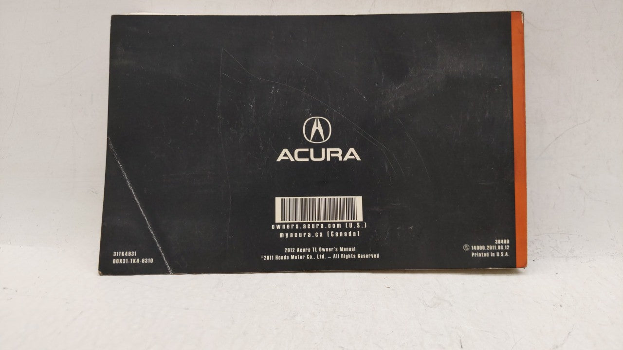 2012 Acura Tl Owners Manual Book Guide OEM Used Auto Parts - Oemusedautoparts1.com