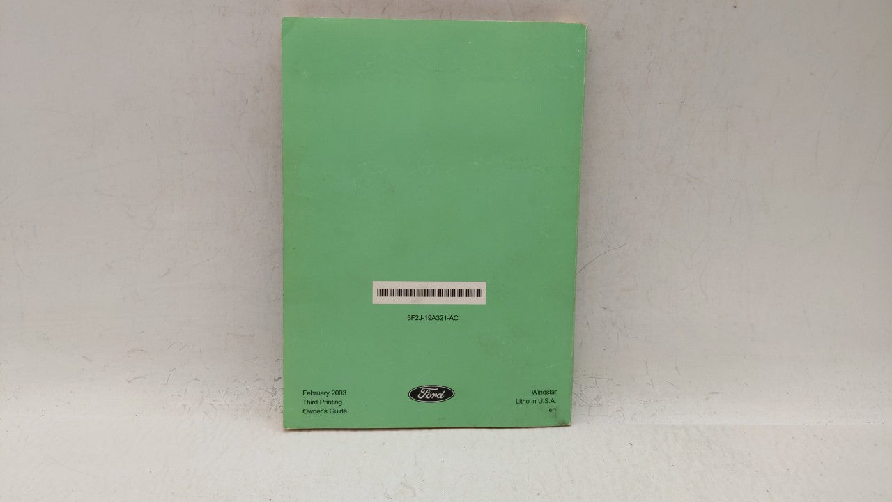 2003 Ford Windstar Owners Manual Book Guide OEM Used Auto Parts - Oemusedautoparts1.com