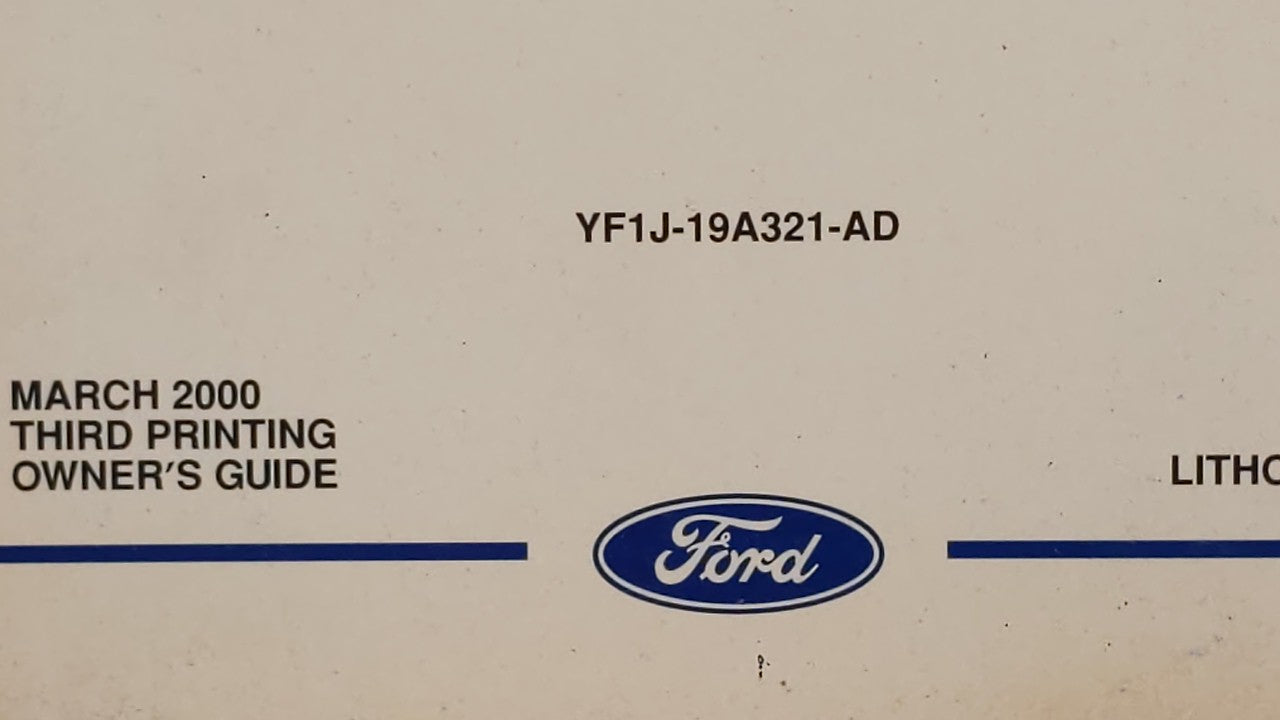 2000 Ford Taurus Owners Manual Book Guide OEM Used Auto Parts - Oemusedautoparts1.com