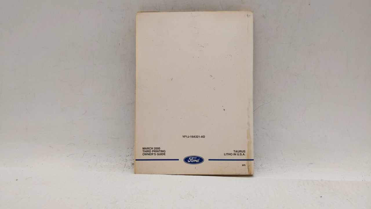 2000 Ford Taurus Owners Manual Book Guide OEM Used Auto Parts - Oemusedautoparts1.com