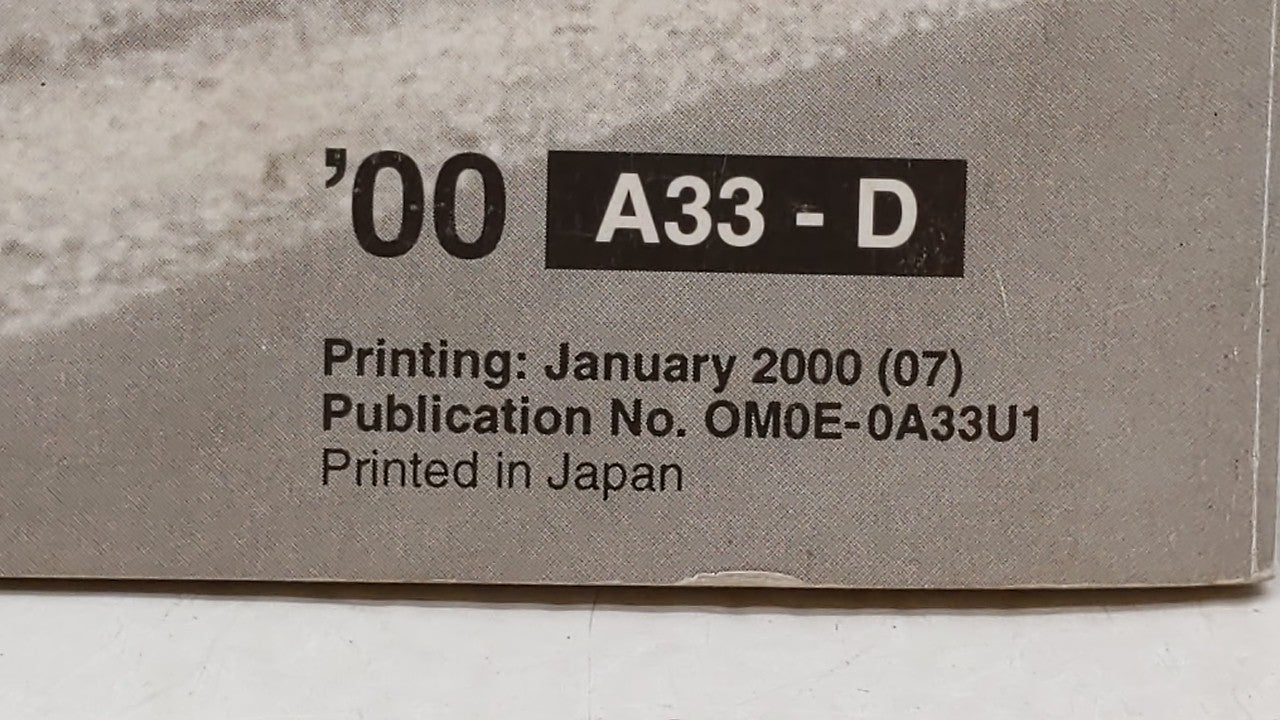 2000 Nissan Maxima Owners Manual Book Guide OEM Used Auto Parts - Oemusedautoparts1.com