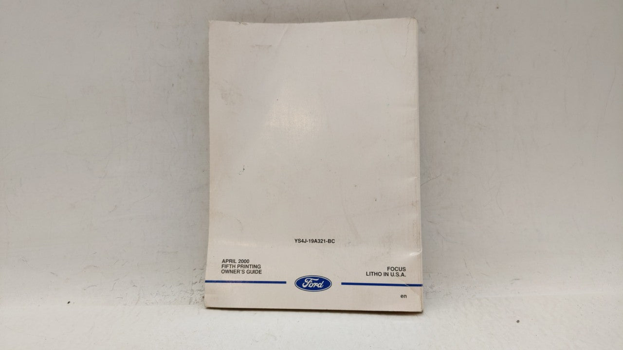 2000 Ford Focus Owners Manual Book Guide OEM Used Auto Parts - Oemusedautoparts1.com