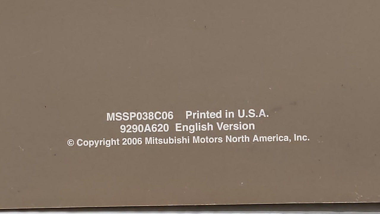 2006 Mitsubishi Endeavor Owners Manual Book Guide OEM Used Auto Parts - Oemusedautoparts1.com