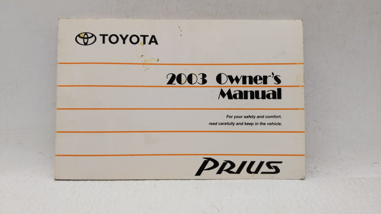 2003 Toyota Prius Owners Manual Book Guide OEM Used Auto Parts - Oemusedautoparts1.com