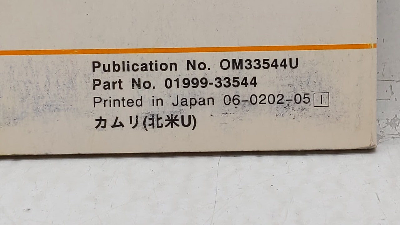 2002 Toyota Camry Owners Manual Book Guide P/N:01999-33544 OEM Used Auto Parts - Oemusedautoparts1.com