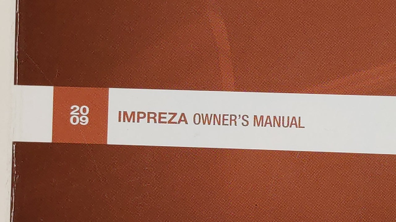 2009 Subaru Impreza Owners Manual Book Guide OEM Used Auto Parts - Oemusedautoparts1.com